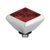 Melano Twisted Square Zirconia Meddy 6mm Stainless Steel Silver-coloured Dark Red