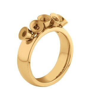 Melano Twisted Ring Tess Edelstaal Goudkleurig