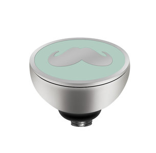 MelanO Twisted Girls Setting Stainless Steel Silver Mr Moustache Turquoise