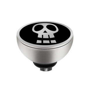 MelanO Twisted Girls Setting Edelstaal Zilver Happy Skull Black