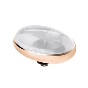 Melano Twisted Meddy Oval Stainless Steel Rose Gold-coloured White