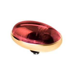 Melano Twisted Meddy Oval Stainless Steel Gold-coloured Dark Red