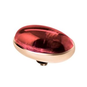 Melano Twisted Meddy Oval Stainless Steel Rose Gold-coloured Dark Red