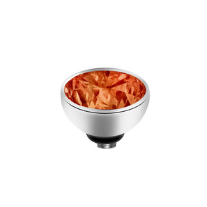 Melano Twisted Meddy Zirkonia Edelstaal Zilverkleurig  Coral Red