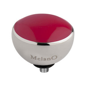 Melano Twisted Resin Aufsatz Silberfarben Rubin Red