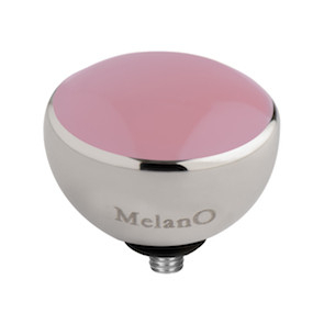 Melano Twisted Resin Meddy Edelstaal Zilverkleurig Light Pink