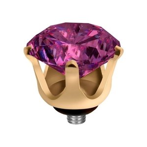 Melano Twisted Crown Stainless Steel Meddy Gold-coloured Fuchsia