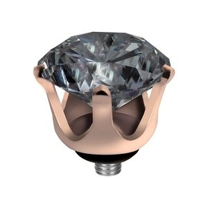 Melano Twisted Crown Stainless Steel Meddy Rose Gold-coloured  Black