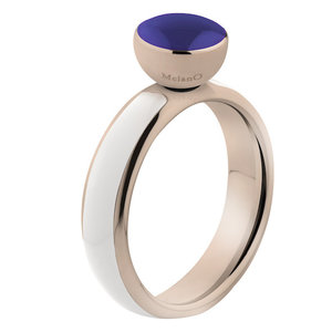 Melano Twisted Tracy Resin Ring Edelstaal Rose Goudkleurig White