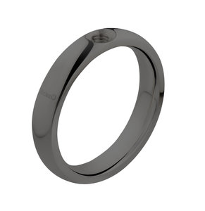 Melano Twisted Stainless Steel Ring Black