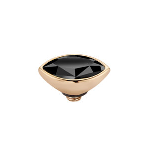 Melano Twisted Aufsatz 6mm Marquise Roségoldfarben Jet Schwarz
