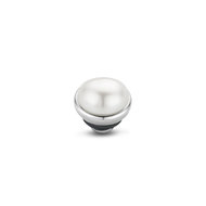 Melano Twisted Meddy Pearl Stone  Silver Coloured White