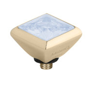 Melano Twisted Square Zirconia Meddy 6mm Stainless Steel Gold-coloured Moonstone