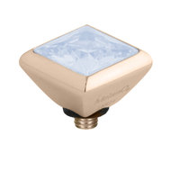 Melano Twisted Square Zirconia Meddy 6mm Stainless Steel Rose Gold-coloured Moonstone