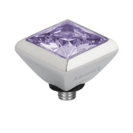 Melano Twisted Square Zirconia Aufsatz 6mm Silberfarben Lavendel