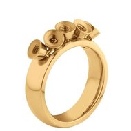 Melano Twisted Ring Tess Edelstaal Goudkleurig