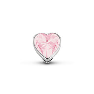 Melano Twisted Heart Stone Silverplated Milk pink