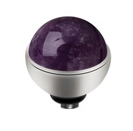 Melano Edelstaal Twisted Meddy Half Edelsteen Amethist 8mm 