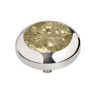MelanO Vivid Zirkonia Meddy Edelstaal Zilver Light Honey
