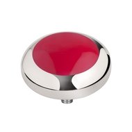 MelanO Vivid Setting Stainless Steel Silver Rubin Red