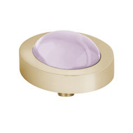 Melano Vivid Meddy Oval Stainless Steel Gold-coloured Zirkonia Bal Milk Pink