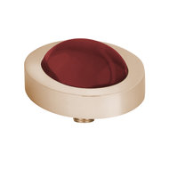 Melano Vivid Meddy Oval Stainless Steel Rose Gold-coloured Zirkonia Bal Dark Red