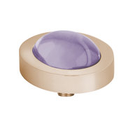 Melano Vivid Meddy Oval Stainless Steel Rose Gold-coloured Zirkonia Bal Lavendel