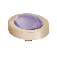 Melano Vivid Meddy Oval Edelstaal Rose Goudkleurig Zirkonia Bal Lavendel