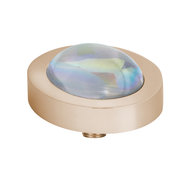 Melano Vivid Meddy Oval Edelstaal Rose Goudkleurig Zirkonia Bal AB