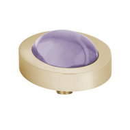 Melano Vivid Meddy Oval Stainless Steel Gold-coloured Zirkonia Bal Lavendel