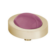 Melano Vivid Meddy Oval Edelstaal Goudkleurig Zirkonia Bal Red