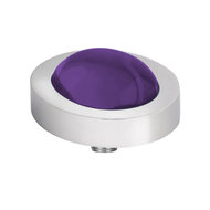 Melano Vivid Meddy Oval Stainless Steel Silver-coloured Zirkonia Bal Purple