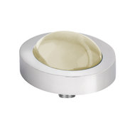 Melano Vivid Meddy Oval Edelstaal Zilverkleurig Zirkonia Bal Citrine