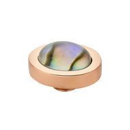 Melano Vivid Meddy Edelstaal Rose Goudkleurig ovaal Abalone 10mm
