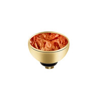 Melano Twisted Meddy Zirkonia Edelstaal Goudkleurig Coral Red