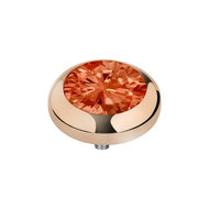 Melano Vivid Zirkonia Meddy Stainless Steel Rose Gold-coloured Coral Red