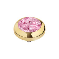 Melano Vivid Zirkonia Meddy Stainless Steel Gold-coloured Blossom Pink