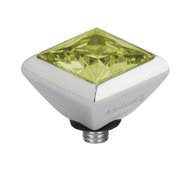 Melano Twisted Square Zirconia Meddy 6mm Stainless Steel Silver-coloured Lime