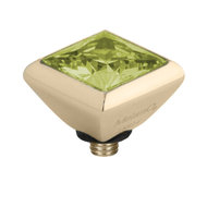 Melano Twisted Square Zirconia Meddy 6mm Stainless Steel Gold-coloured Lime