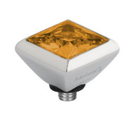Melano Twisted Square Zirconia Meddy 6mm Stainless Steel Silver-coloured Ochre