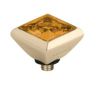 Melano Twisted Square Zirconia Aufsatz 6mm Goldfarben Ochre