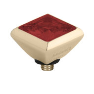 Melano Twisted Square Zirconia Meddy 6mm Stainless Steel Gold-coloured China Red
