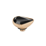 Melano Twisted Meddy 8mm Pear Rose Goudkleurig  Jet Black