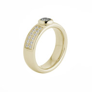 Melano Vivid Stainless Steel Ring Gold-coloured Vicky Zirkonia Crystal
