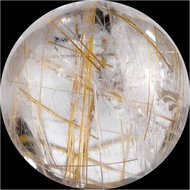 Melano GEM Stone Ball Rutilated Quartz Gold-coloured