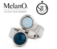 MelanO Vivid Perle Aufsatz Goldfarben Grey Blue_